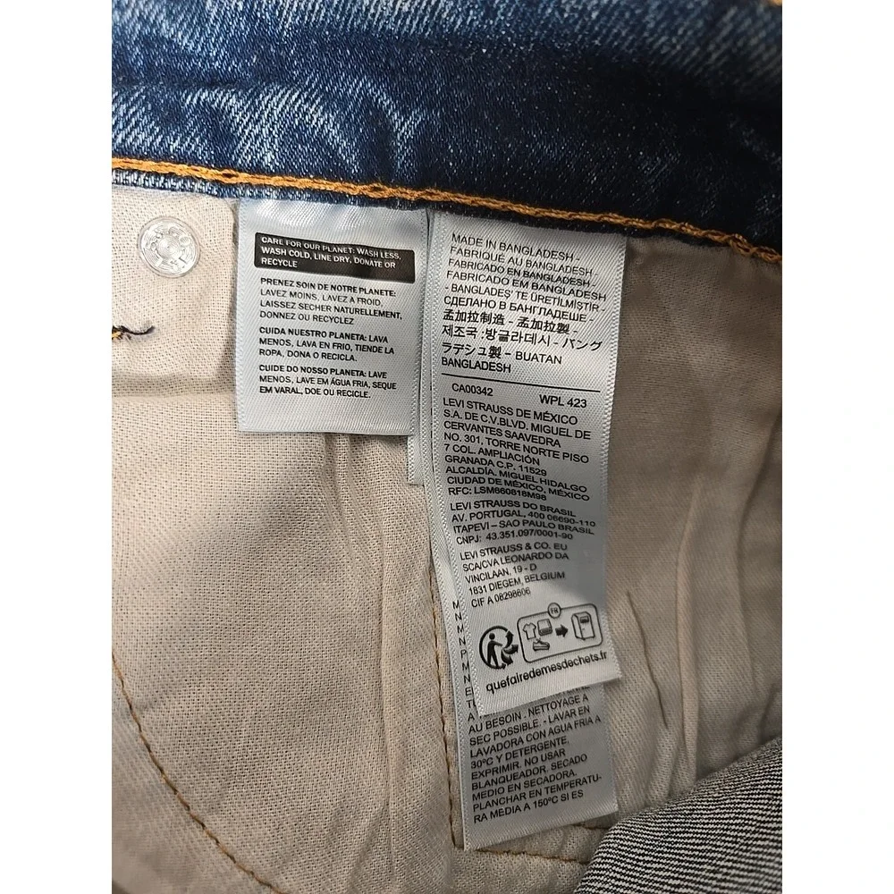 Levis Jeans 505 Regular 36x34 Mens Denim Straight Leg Medium Wash Stretch NEW